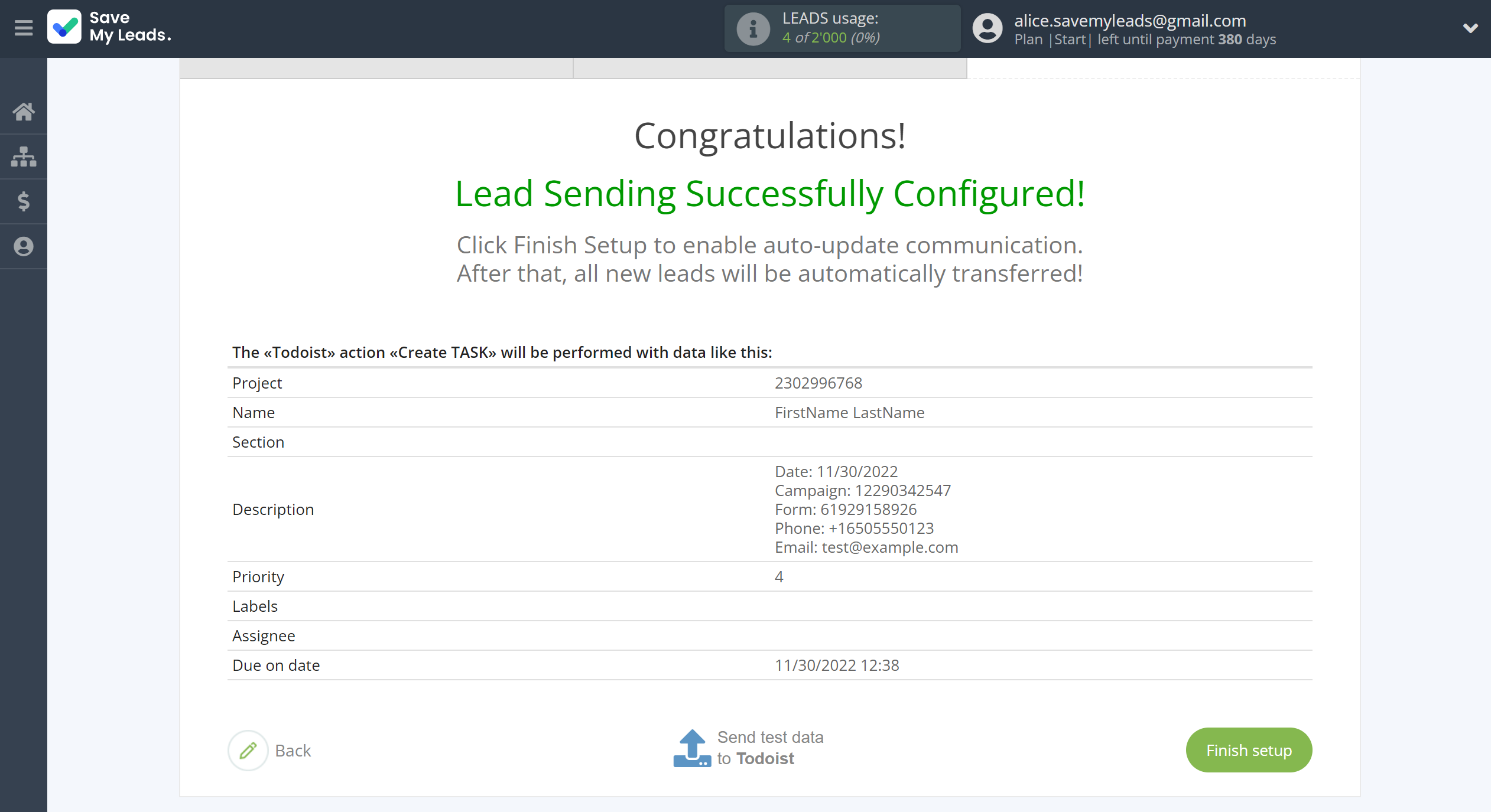 How to Connect Google Lead Form with Todoist | Test data How to Connect Google Lead Form with Todoist | Test data