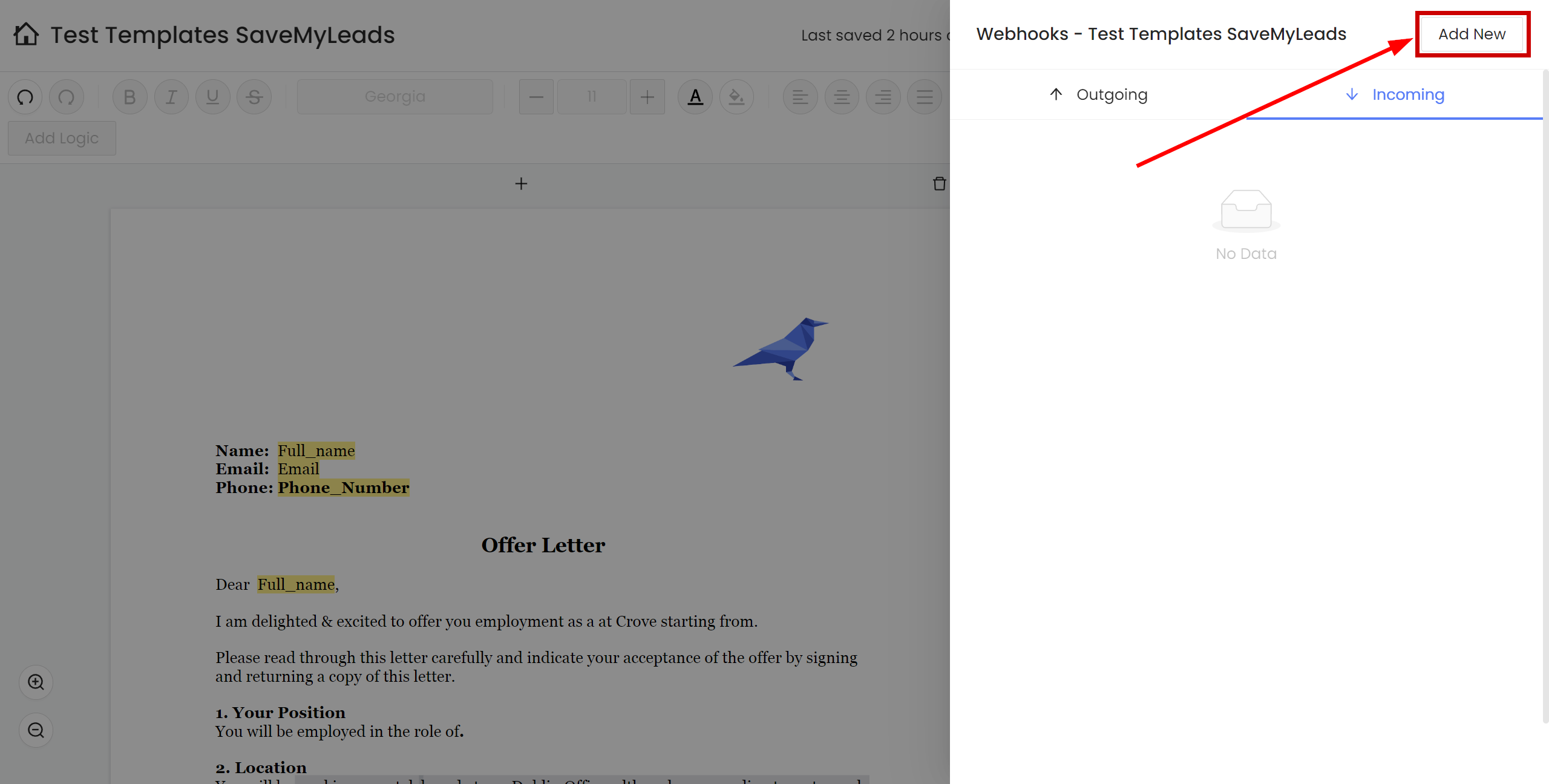How to Connect Webhooks with Crove | Data Destination account connection How to Connect Webhooks with Crove | Data Destination account connection