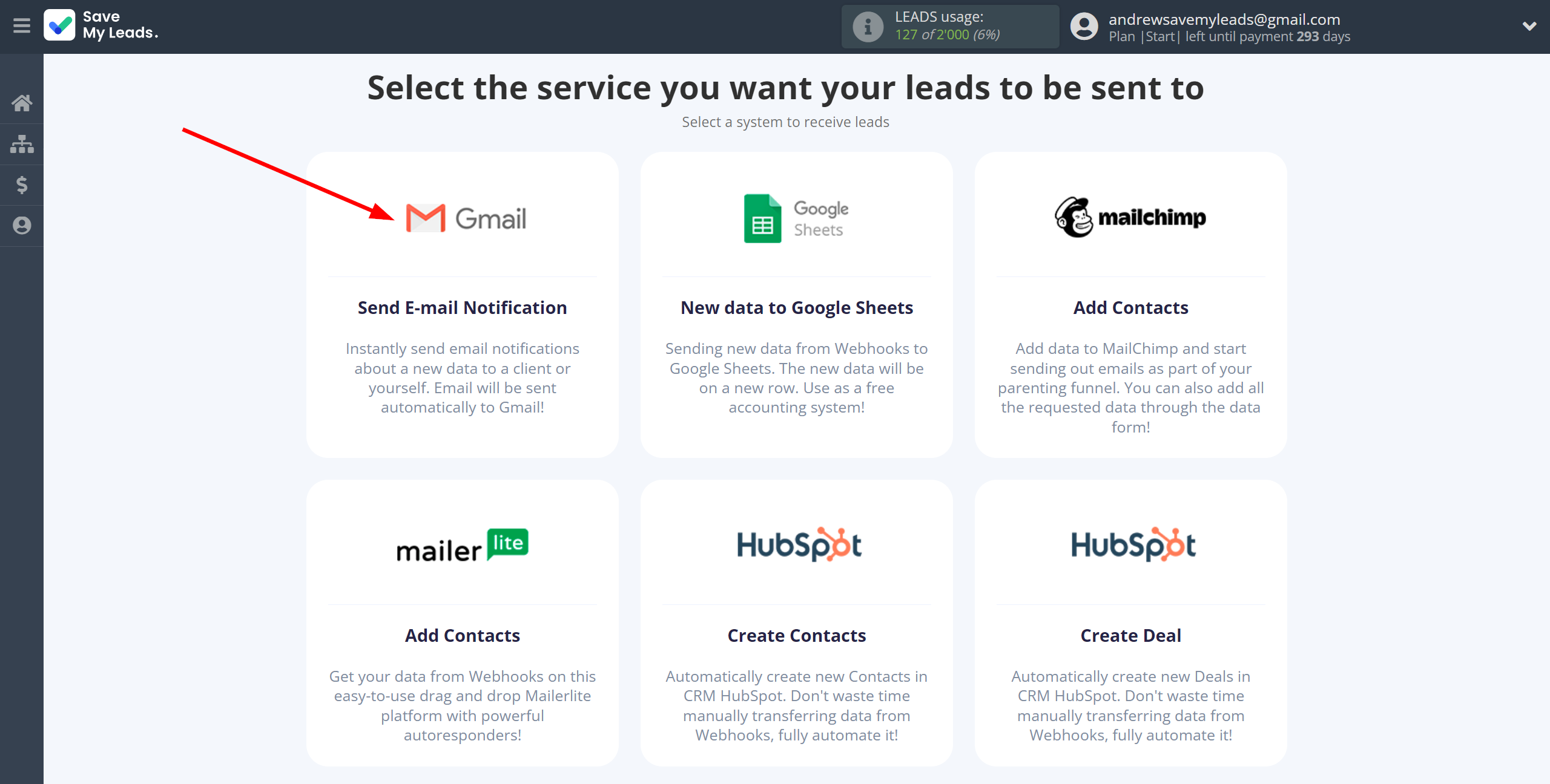How to Connect Webhooks with Gmail | Data Destination system selection How to Connect Webhooks with Gmail | Data Destination system selection