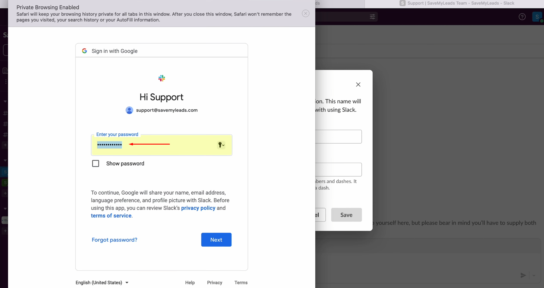 Google Lead Form and Slack integration | Specify your password Google Lead Form and Slack integration | Specify your password