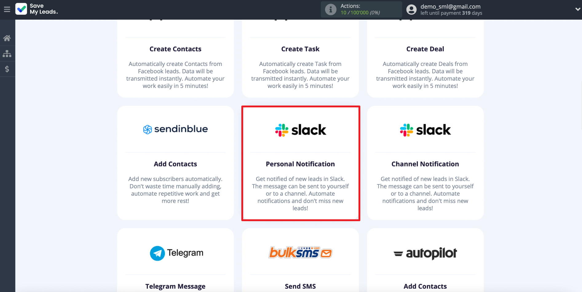 How to set up the upload of new leads from Facebook ad account to Slack private messages | Choosing a template How to set up the upload of new leads from Facebook ad account to Slack private messages | Choosing a template