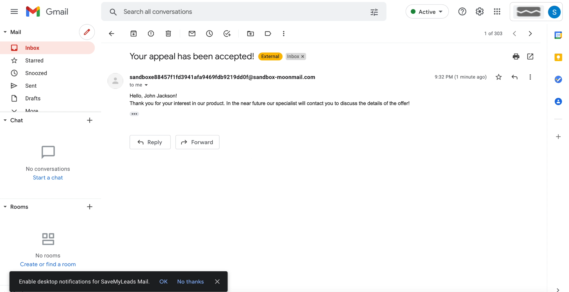 How to Set Up Auto-Send Messages to New Leads on Facebook via MoonMail | An example of an automatically sent email How to Set Up Auto-Send Messages to New Leads on Facebook via MoonMail | An example of an automatically sent email