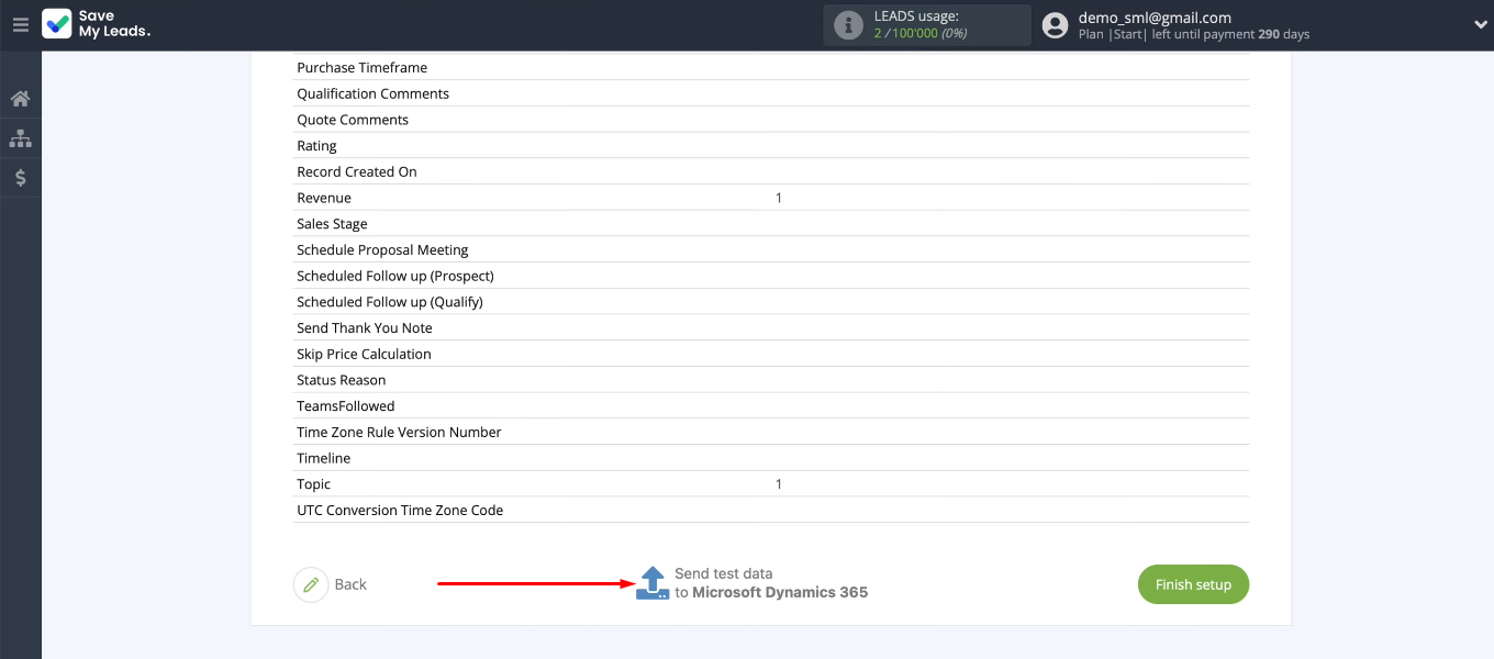 Facebook and Microsoft Dynamics 365 integration | Send test data Facebook and Microsoft Dynamics 365 integration | Send test data