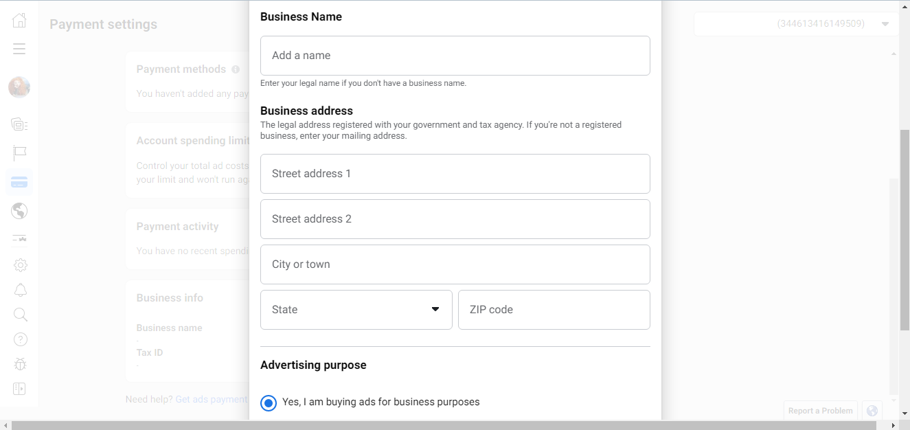 Facebook Ads Manager basic settings | Business name and address Facebook Ads Manager basic settings | Business name and address
