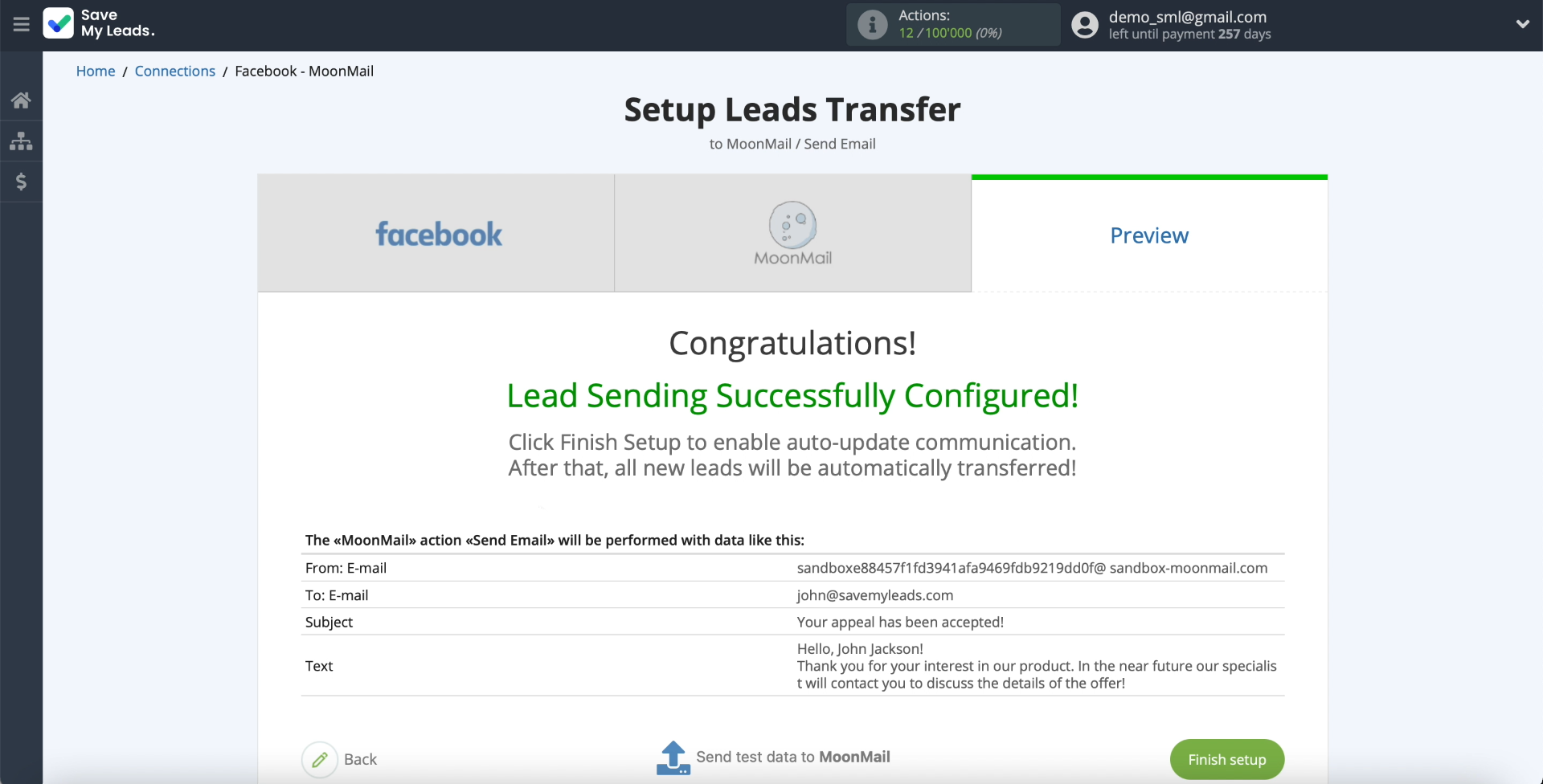 How to Set Up Auto-Send Messages to New Leads on Facebook via MoonMail | Checking the data received from Facebook How to Set Up Auto-Send Messages to New Leads on Facebook via MoonMail | Checking the data received from Facebook