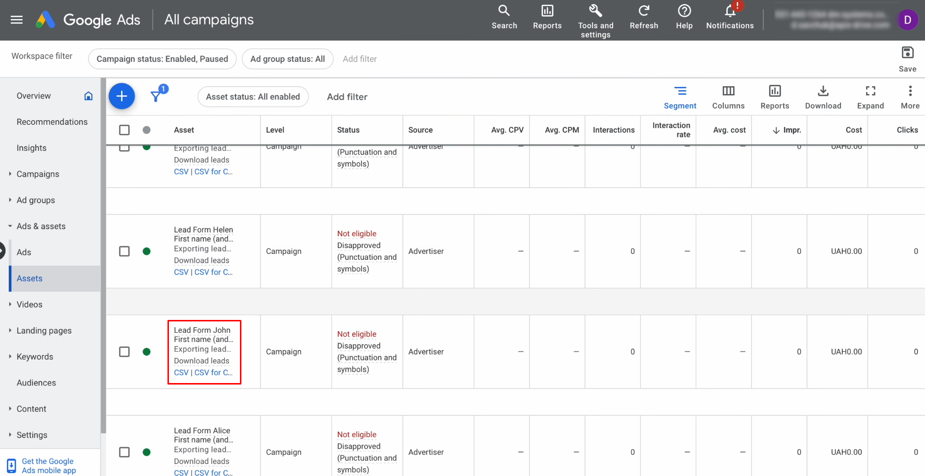 Google Ads Lead Form and Pipedrive integration | Select the required lead form Google Ads Lead Form and Pipedrive integration | Select the required lead form