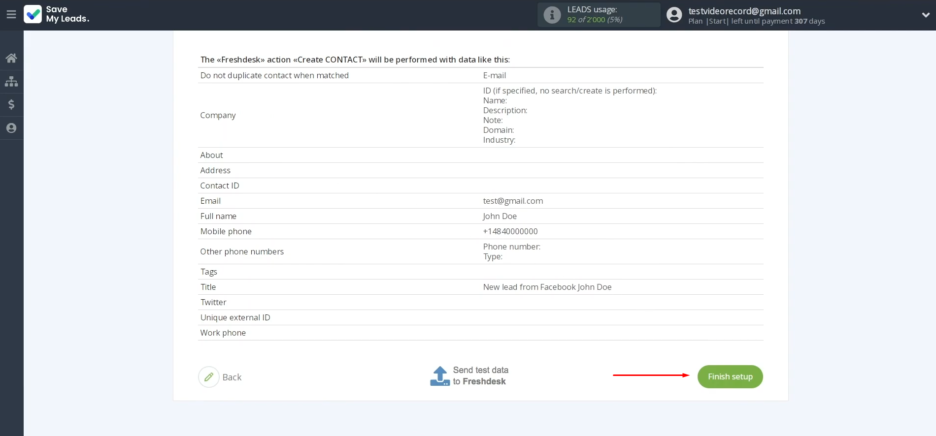 Facebook and Freshdesk integration | Click “Finish setup” to enable auto-update Facebook and Freshdesk integration | Click “Finish setup” to enable auto-update