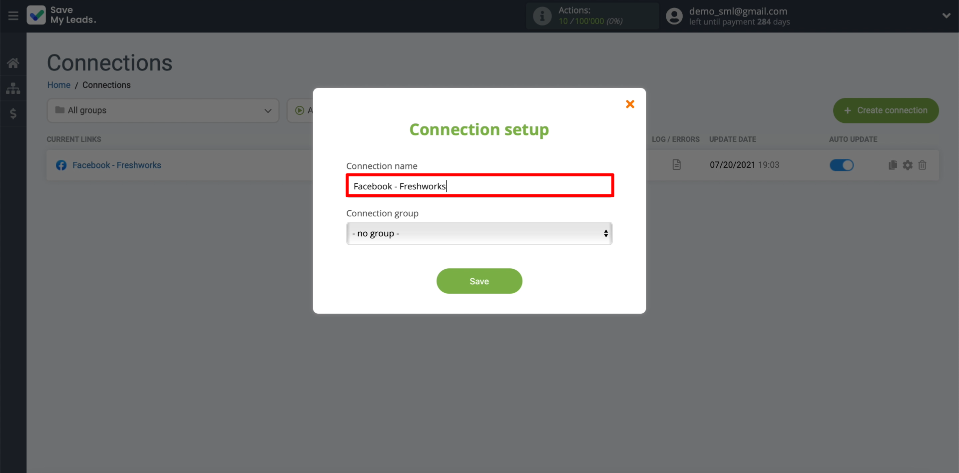 Facebook and Freshworks integration | Connection setup Facebook and Freshworks integration | Connection setup
