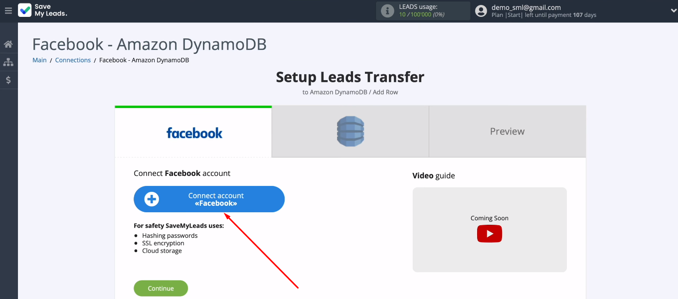 Facebook and Amazon DynamoDB integration | Connect FB to SML Facebook and Amazon DynamoDB integration | Connect FB to SML