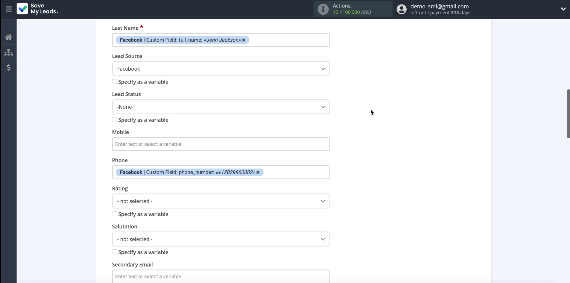 How to set up the upload of new leads from your Facebook ad account to Zoho CRM | Choosing the data to transfer pt. 3 How to set up the upload of new leads from your Facebook ad account to Zoho CRM | Choosing the data to transfer pt. 3