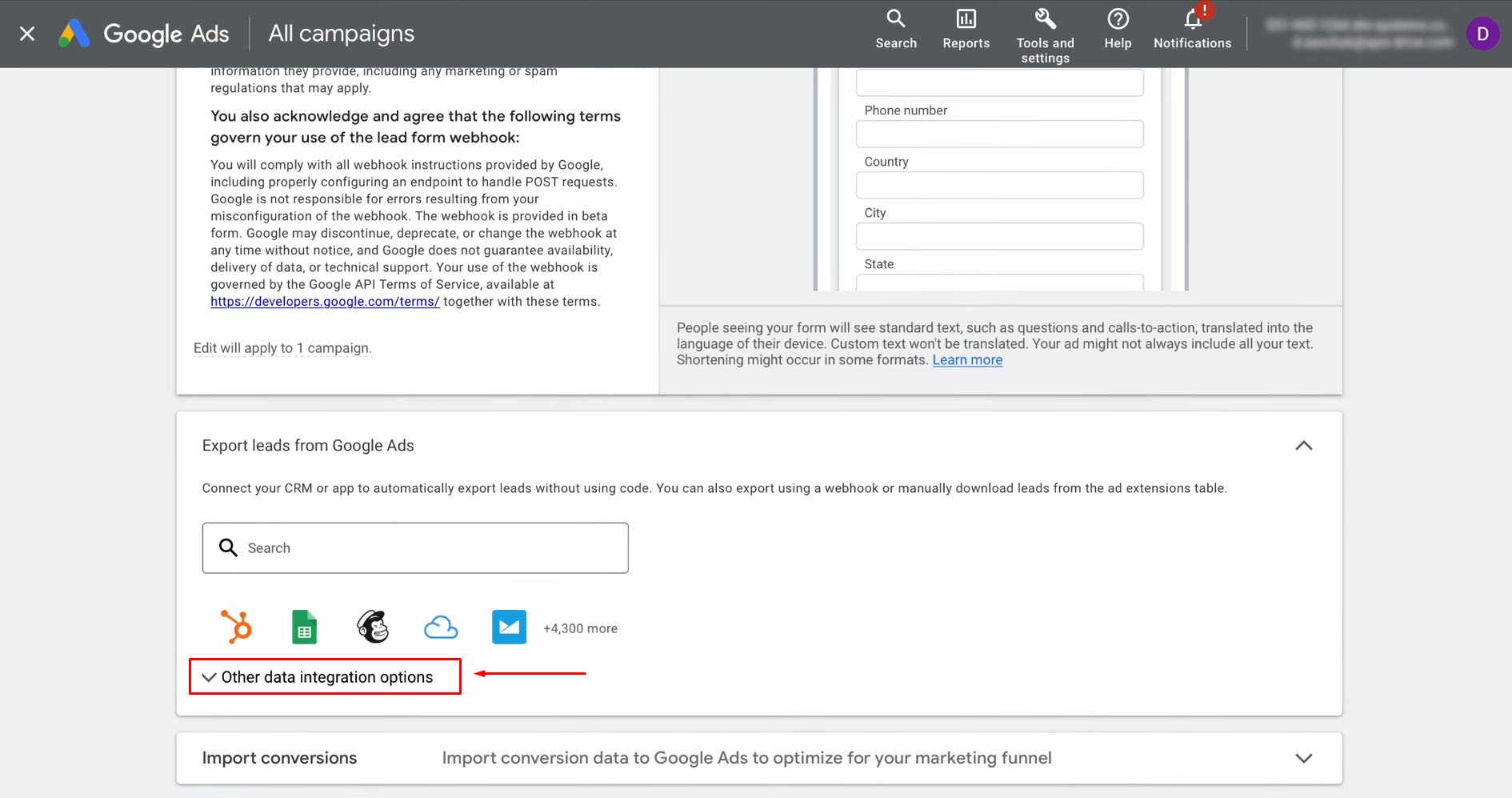 Google Lead Form and Copper integration | Go to the “Other data integration options” section Google Lead Form and Copper integration | Go to the “Other data integration options” section