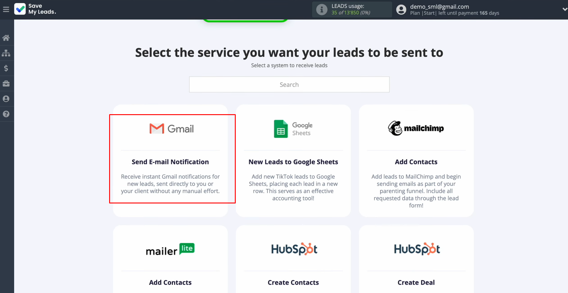 TikTok and Gmail integration | Select Gmail TikTok and Gmail integration | Select Gmail
