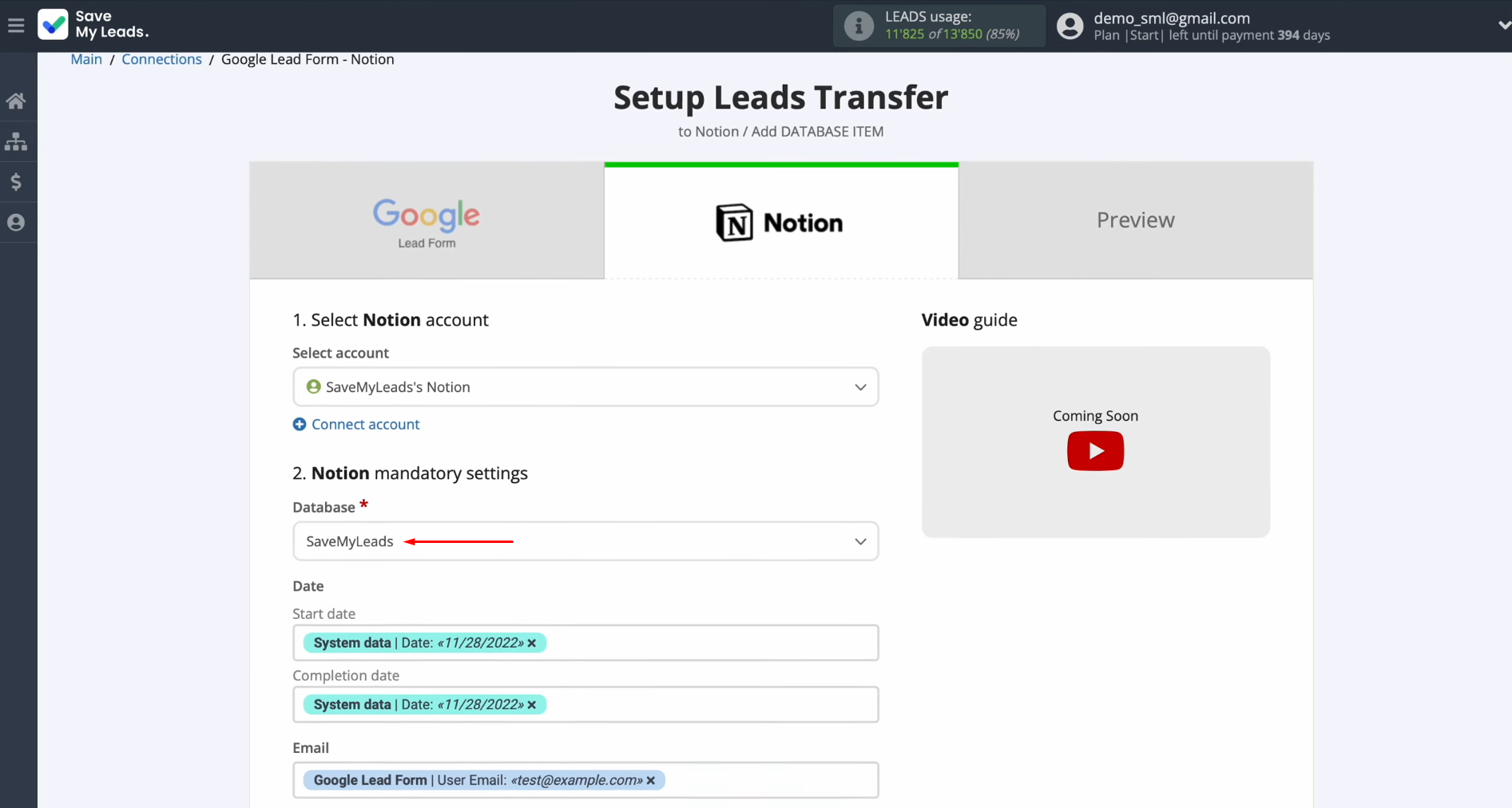 Google Ads Lead Form and Notion integration | Choose the database Google Ads Lead Form and Notion integration | Choose the database