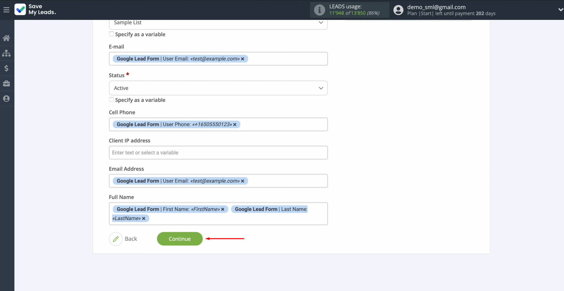 Google Ads Lead Form and Vbout integration | Сlick “Continue” Google Ads Lead Form and Vbout integration | Сlick “Continue”