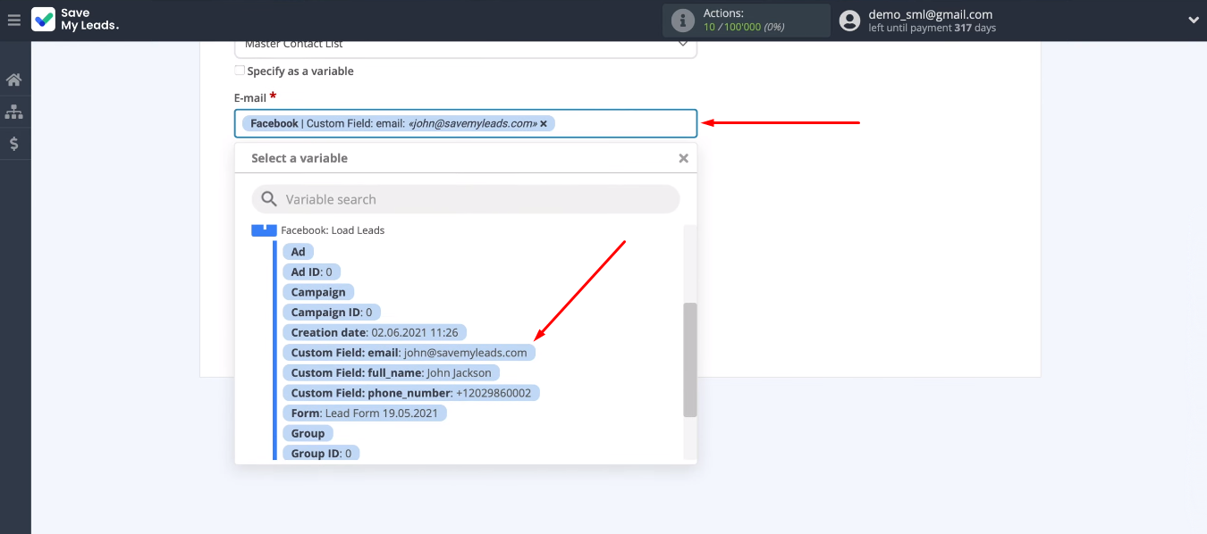 Facebook and ActiveCampaign integration | Facebook variables Facebook and ActiveCampaign integration | Facebook variables 