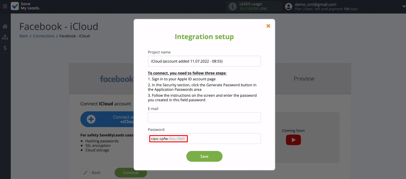 Facebook and iCloud integration | Paste password Facebook and iCloud integration | Paste password