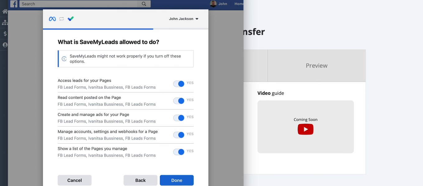 Facebook Lead Ads and Smartsheet integration | Grant permissions Facebook Lead Ads and Smartsheet integration | Grant permissions