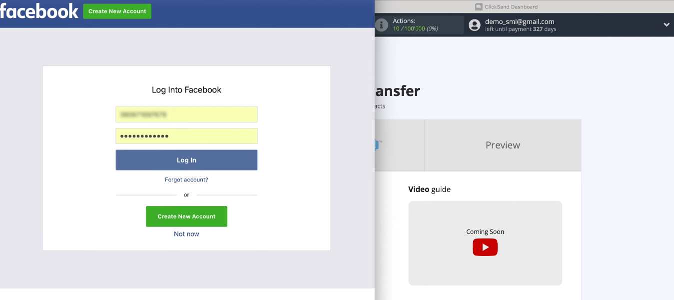 Facebook and ClickSend integration | Get authorization in Facebook Facebook and ClickSend integration | Get authorization in Facebook