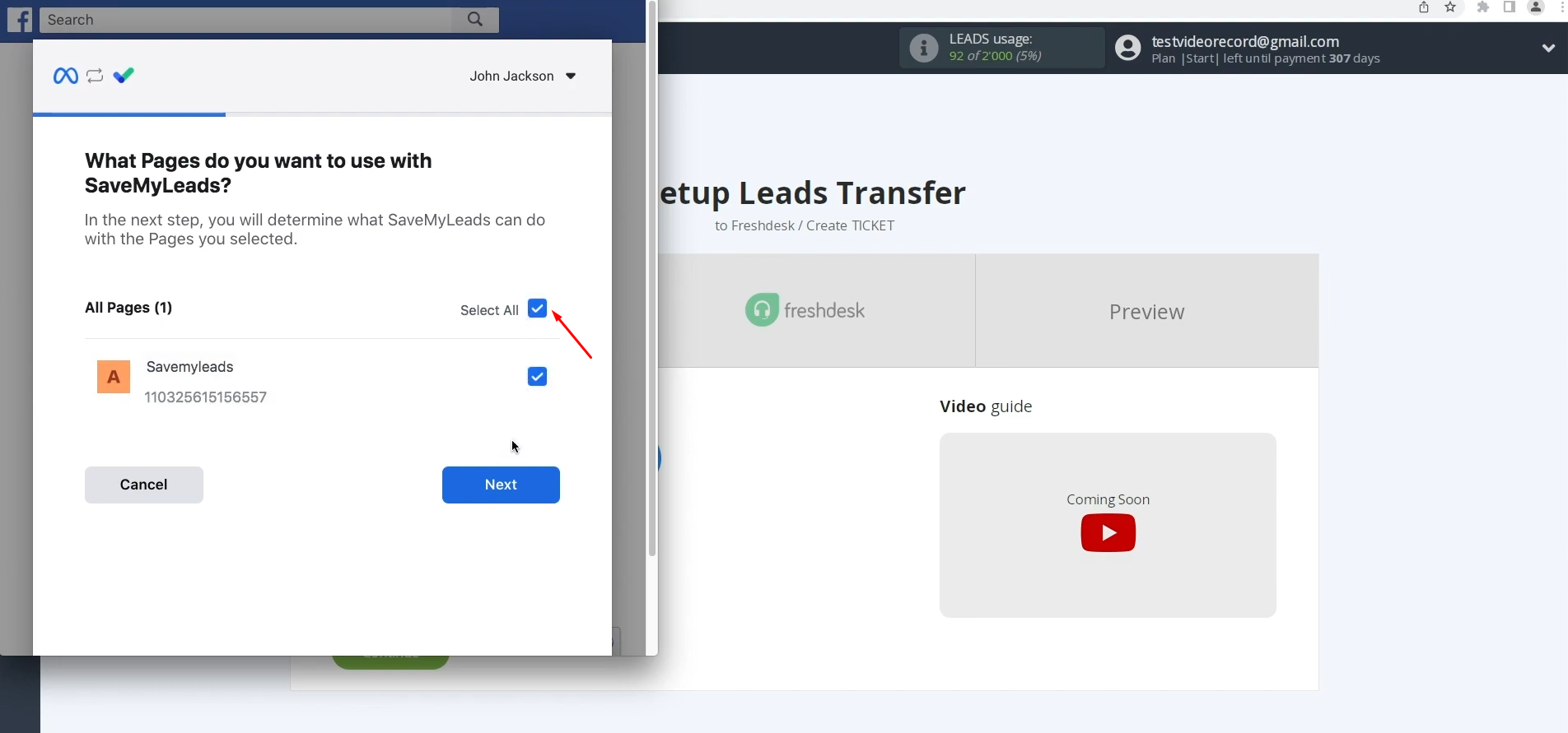 Facebook Lead Ads and Freshdesk integration | Select all pages Facebook Lead Ads and Freshdesk integration | Select all pages