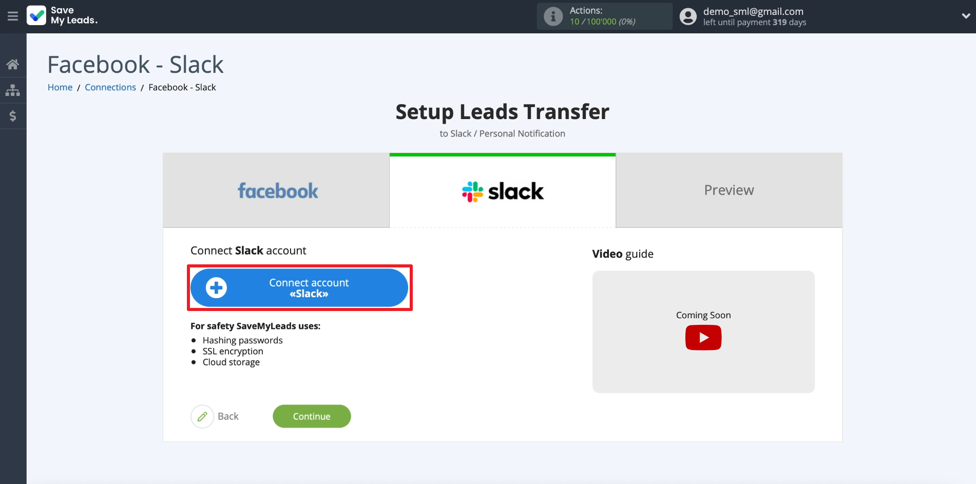 How to set up the upload of new leads from Facebook ad account to Slack private messages | Connecting Slack account How to set up the upload of new leads from Facebook ad account to Slack private messages | Connecting Slack account