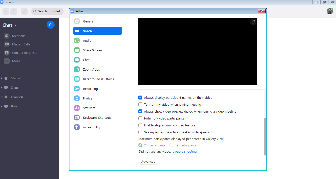 Settings video Settings video