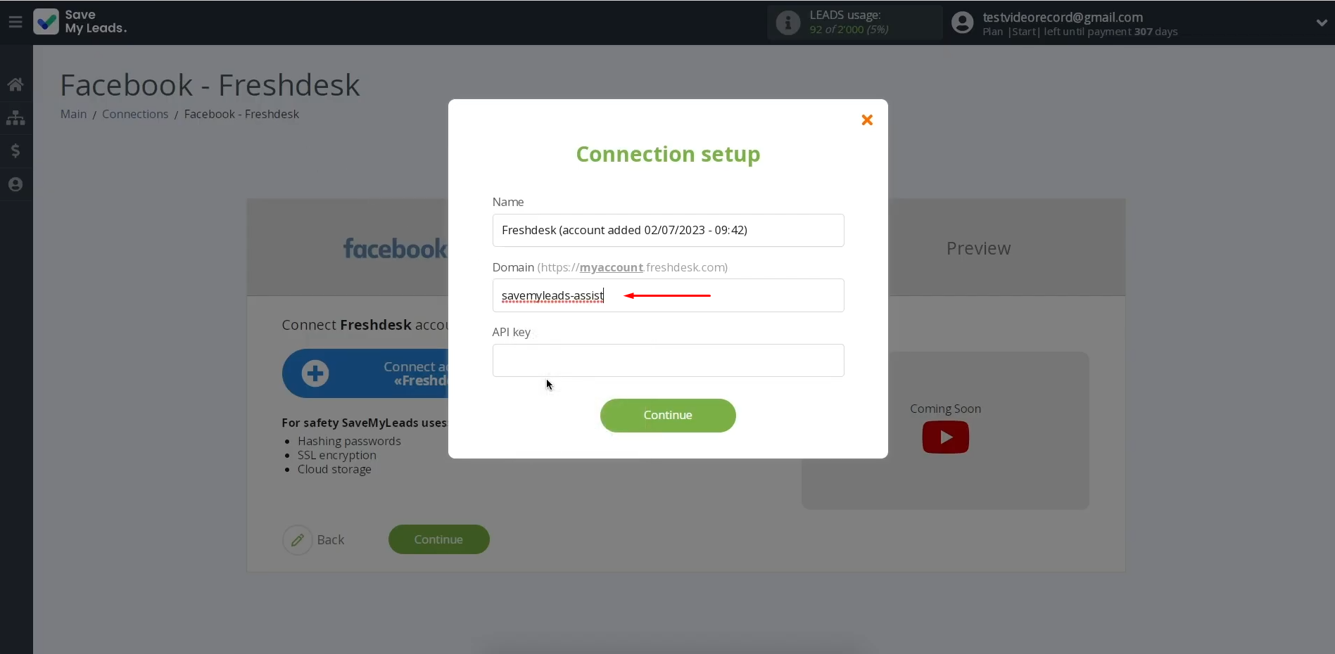 Facebook Lead Ads and Freshdesk integration | Paste the domain into the appropriate field Facebook Lead Ads and Freshdesk integration | Paste the domain into the appropriate field
