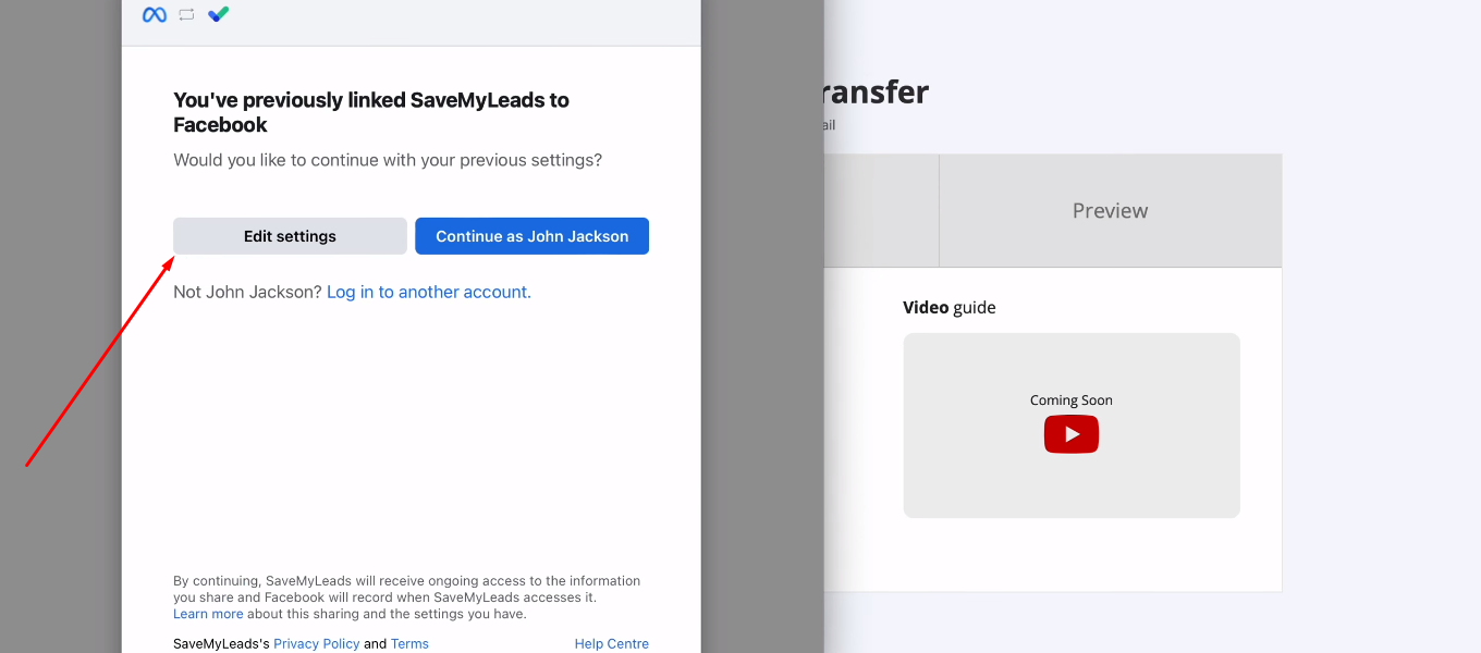Facebook and iCloud integration | Click "Edit settings" Facebook and iCloud integration | Click "Edit settings"