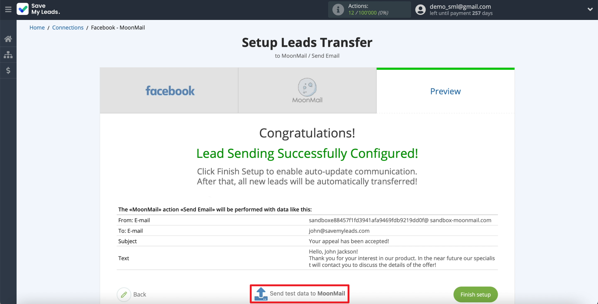 How to Set Up Auto-Send Messages to New Leads on Facebook via MoonMail | Sending data to MoonMail How to Set Up Auto-Send Messages to New Leads on Facebook via MoonMail | Sending data to MoonMail