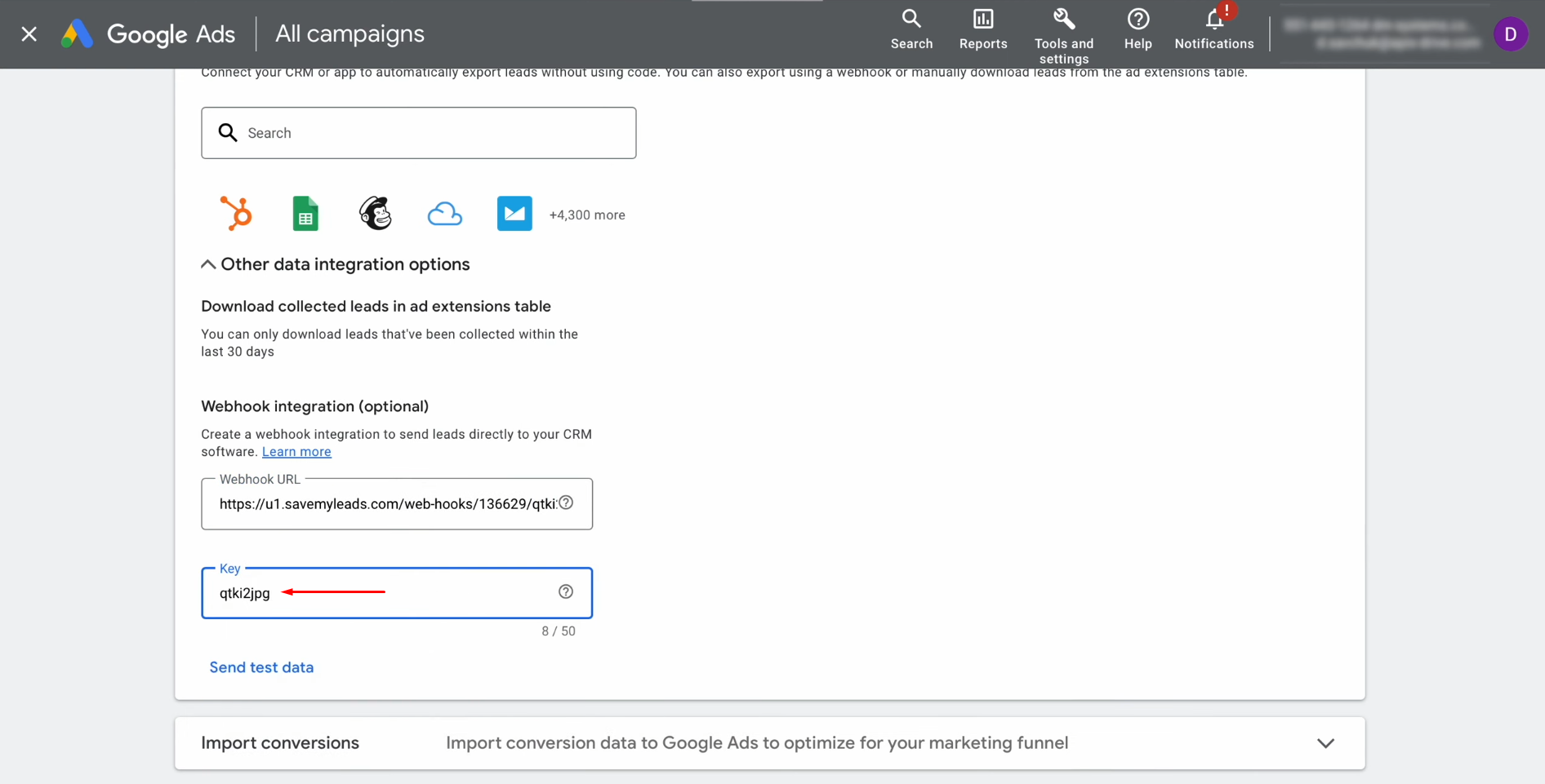 Google Ads Lead Form and Vbout integration | Insert this portion into the Key field Google Ads Lead Form and Vbout integration | Insert this portion into the Key field