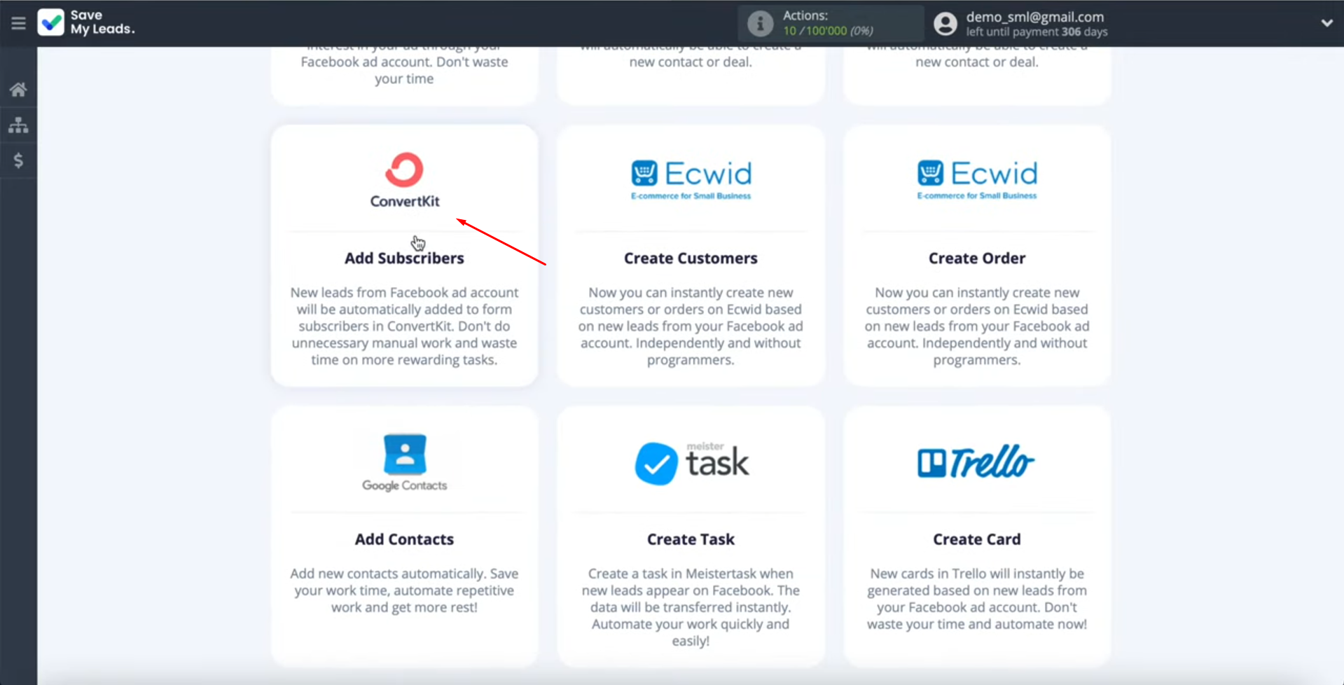 Facebook and ConvertKit integration | Select the ConvertKit system template Facebook and ConvertKit integration | Select the ConvertKit system template