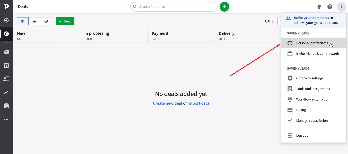 Facebook and Pipedrive integration | Go to profile settings Facebook and Pipedrive integration | Go to profile settings