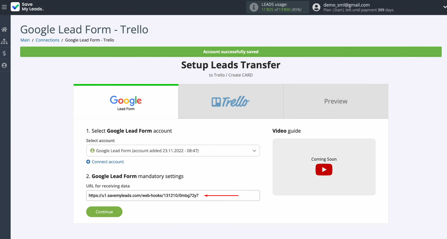 Google Lead Form and Trello integration | Copy the URL for receiving data Google Lead Form and Trello integration | Copy the URL for receiving data