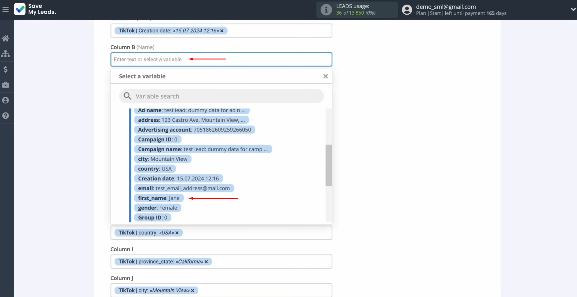 TikTok and Google Sheets integration | Assign variables from TikTok TikTok and Google Sheets integration | Assign variables from TikTok