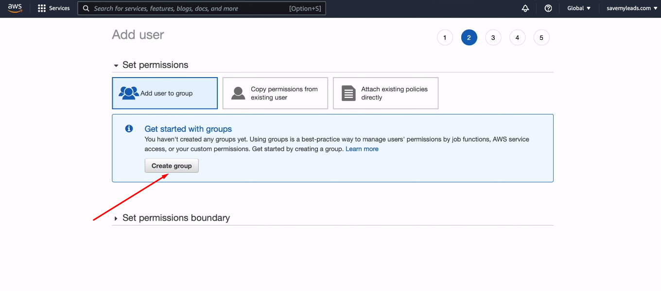 Facebook and Amazon DynamoDB integration | Click "Create group" Facebook and Amazon DynamoDB integration | Click "Create group"