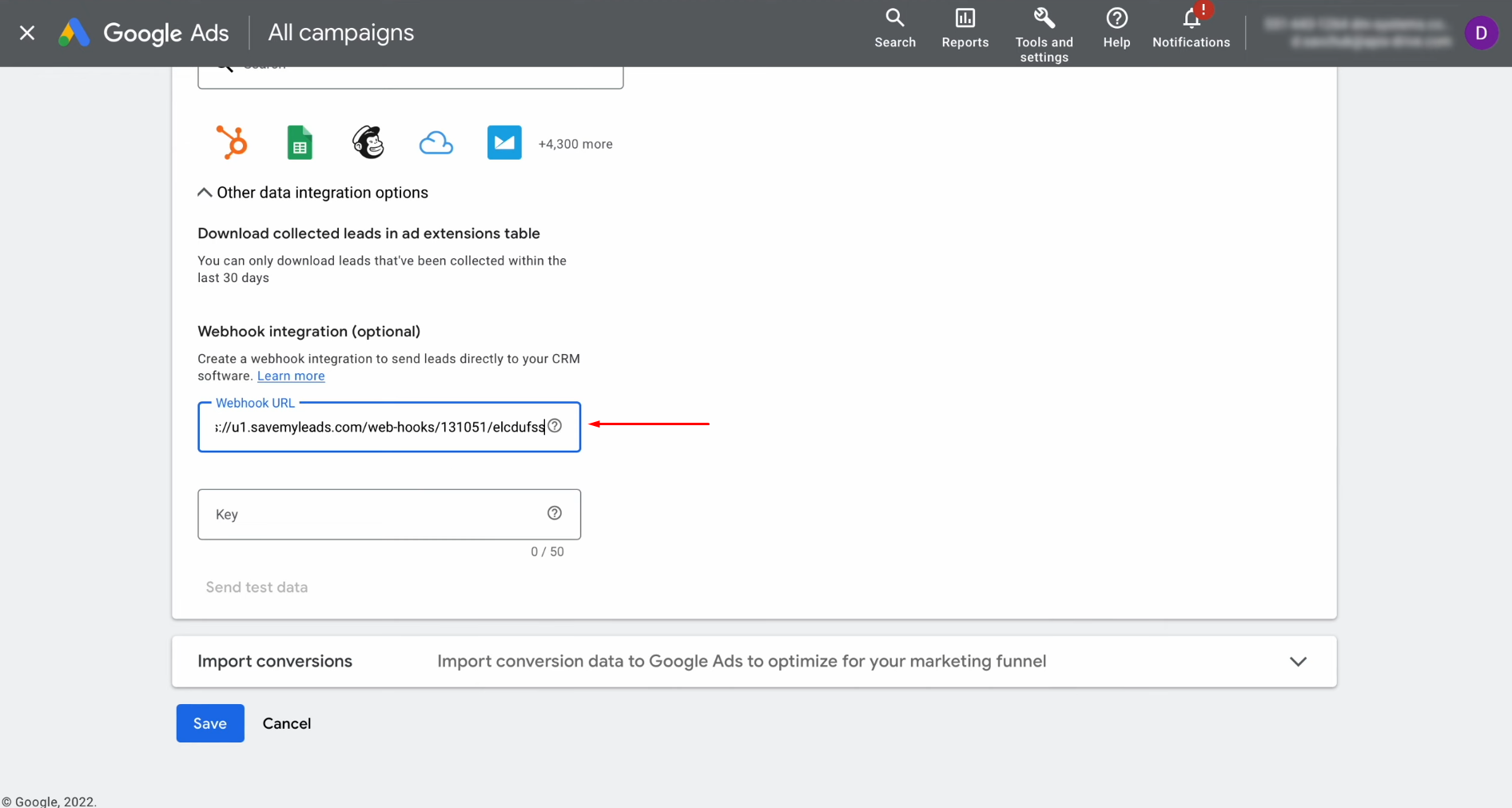 Google Lead Form and Copper integration | Paste the copied URL into the “Webhook URL” field Google Lead Form and Copper integration | Paste the copied URL into the “Webhook URL” field
