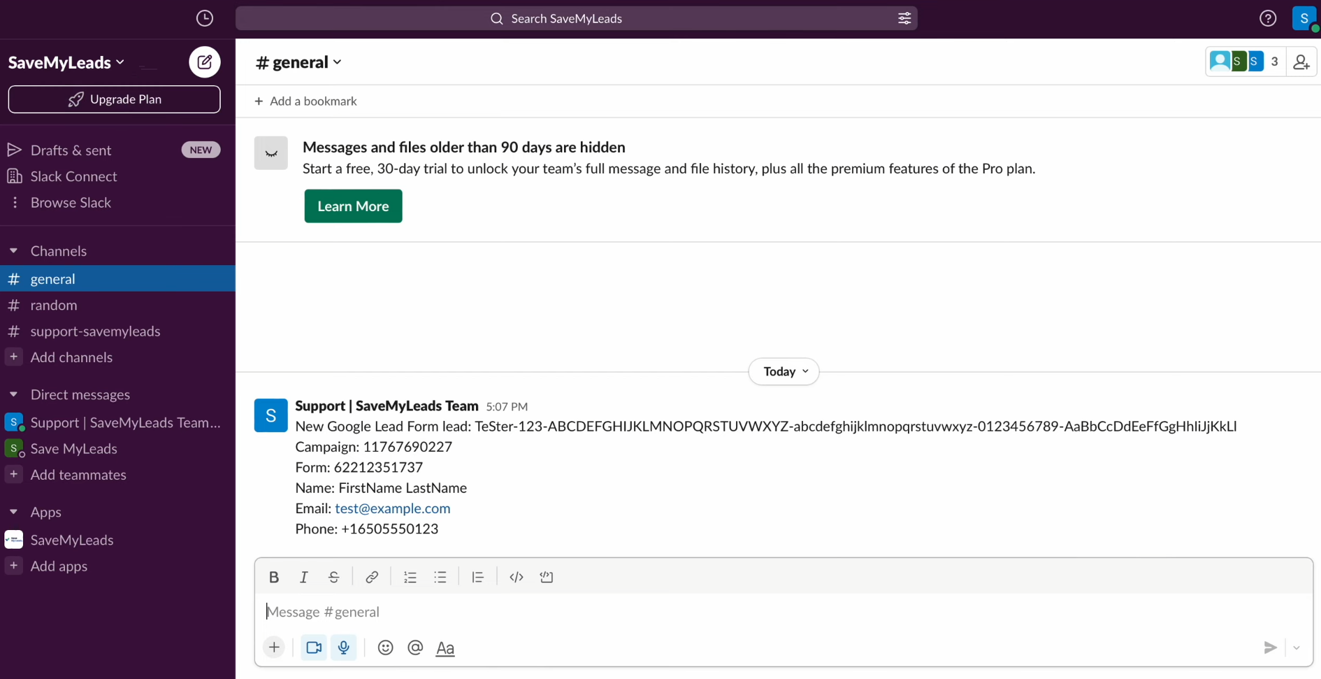Google Lead Form and Slack integration | Go to Slack and check the result Google Lead Form and Slack integration | Go to Slack and check the result