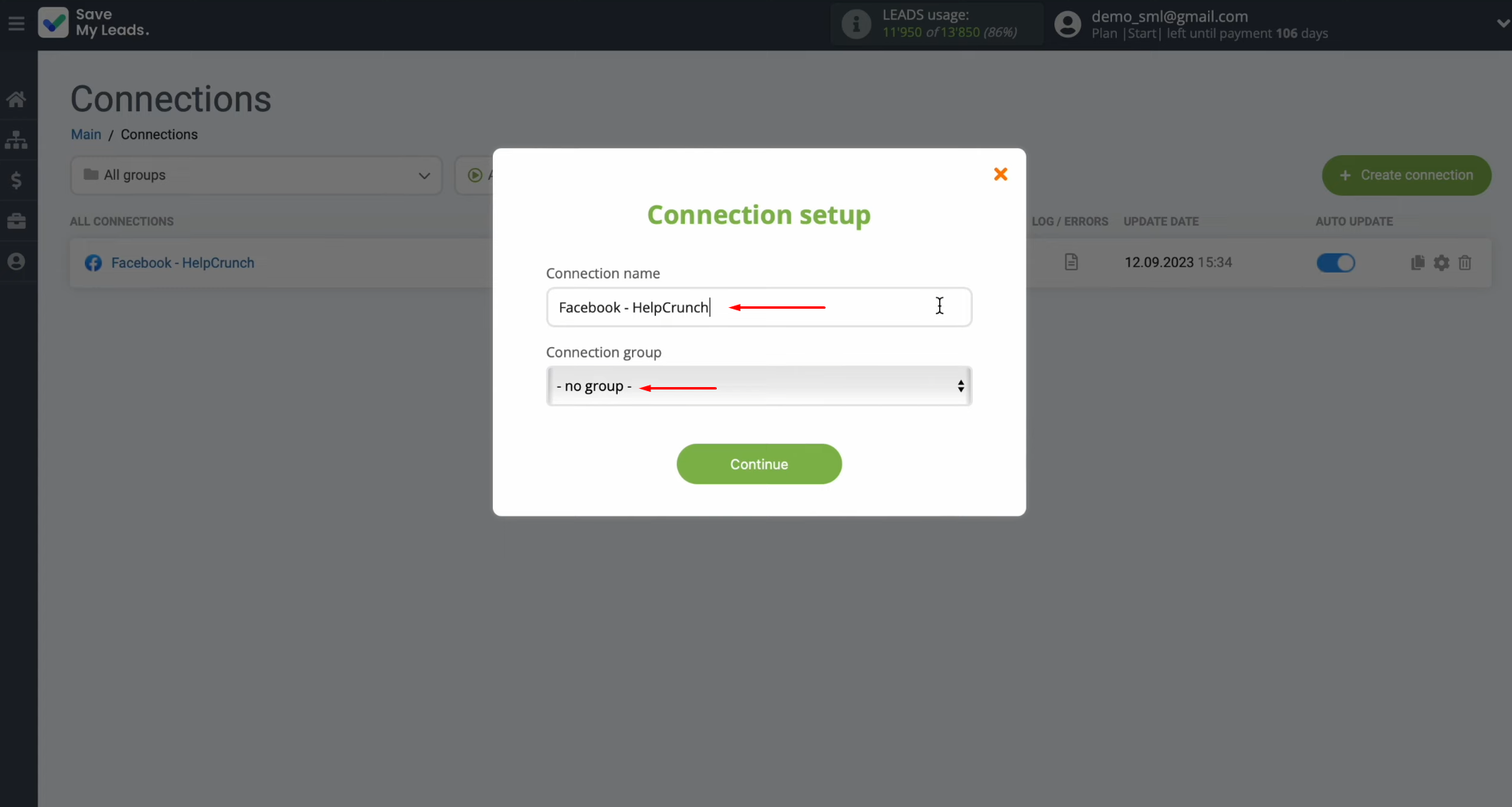 Facebook and HelpCrunch integration | Make the necessary changes Facebook and HelpCrunch integration | Make the necessary changes