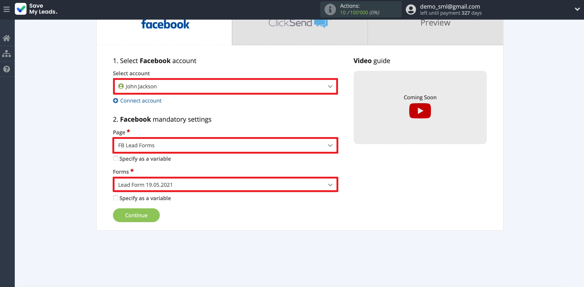 ClickSend and SaveMyLeads integration | Setting up lead uploads ClickSend and SaveMyLeads integration | Setting up lead uploads