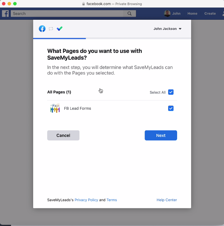Facebook and SendGrid integration | Check all pages Facebook and SendGrid integration | Check all pages