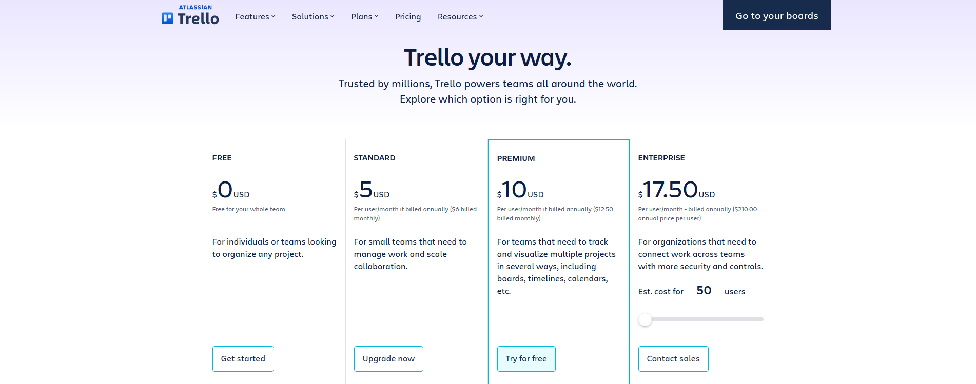 Trello vs. Asana | Trello pricing Trello vs. Asana | Trello pricing