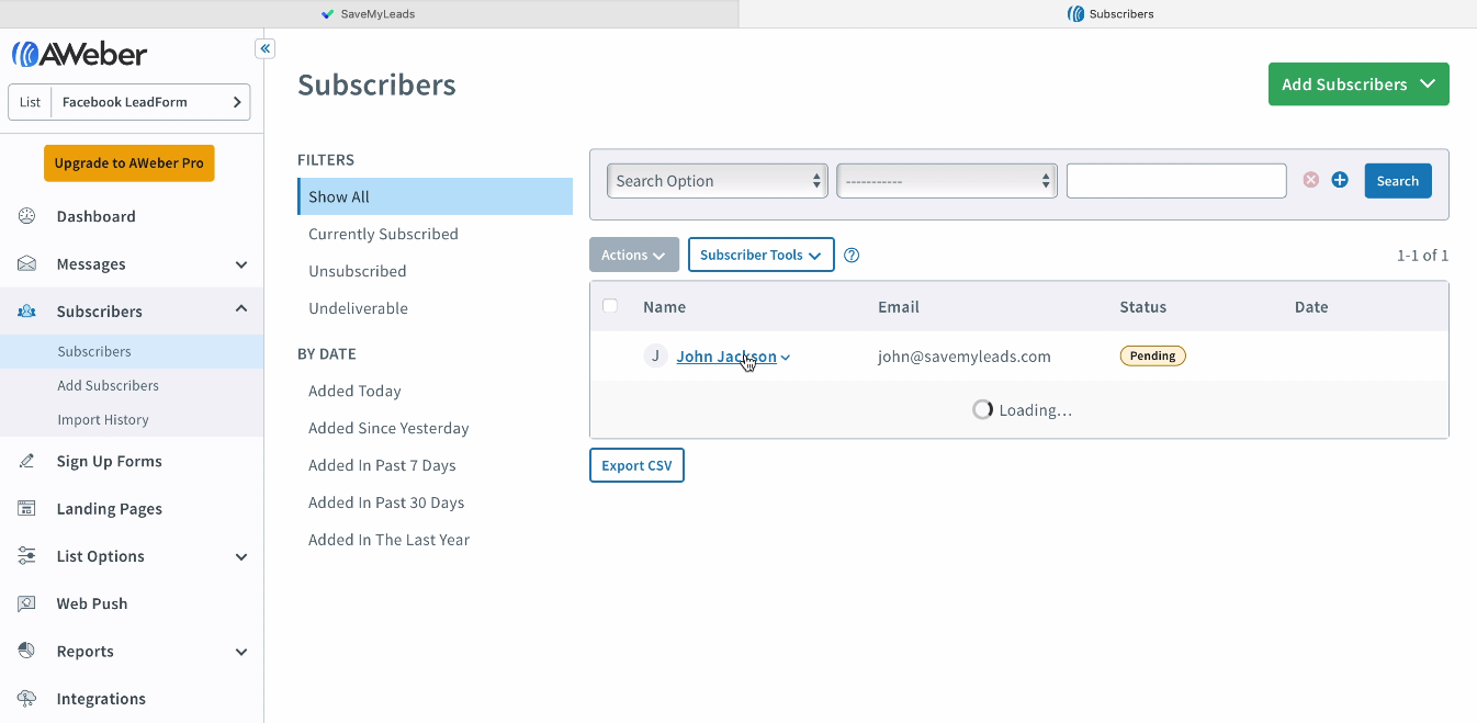 Facebook and Aweber integration | Data received successfully Facebook and Aweber integration | Data received successfully