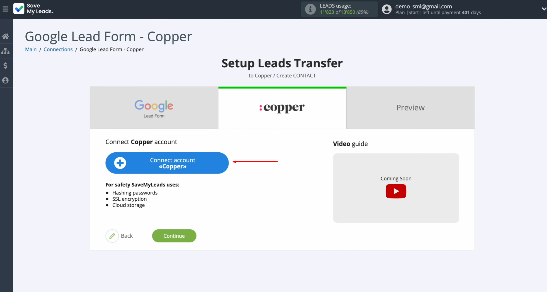 Google Lead Form and Copper integration | Connect your Gmail account to SaveMyLeads Google Lead Form and Copper integration | Connect your Gmail account to SaveMyLeads
