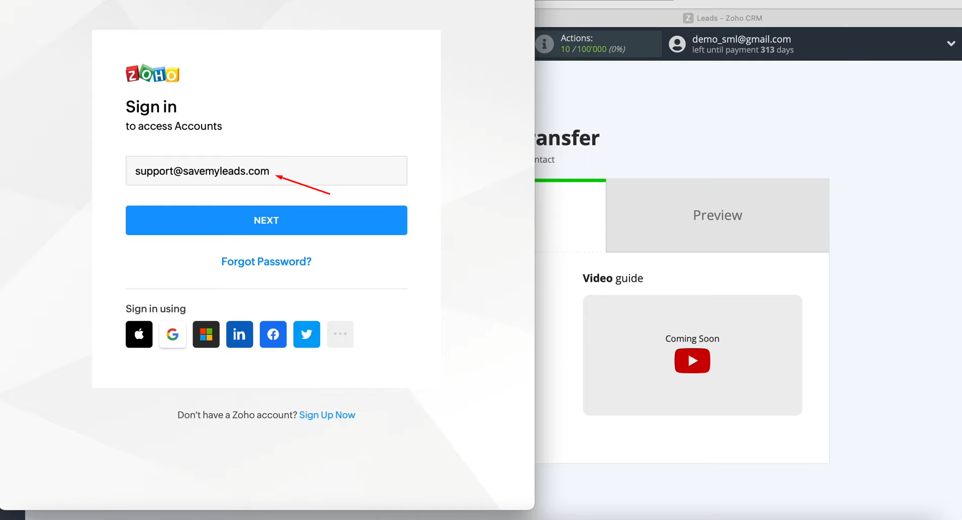 Facebook Lead Ads and Zoho CRM integration | Specify the email address Facebook Lead Ads and Zoho CRM integration | Specify the email address