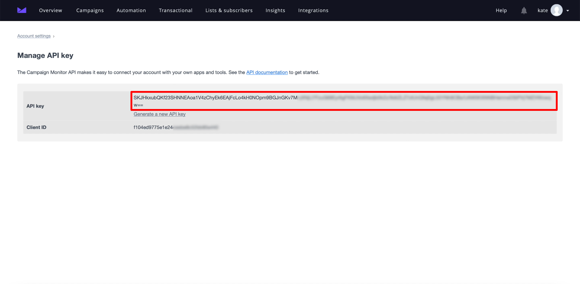 Facebook and Campaign Monitor integration | Copy API-key Facebook and Campaign Monitor integration | Copy API-key