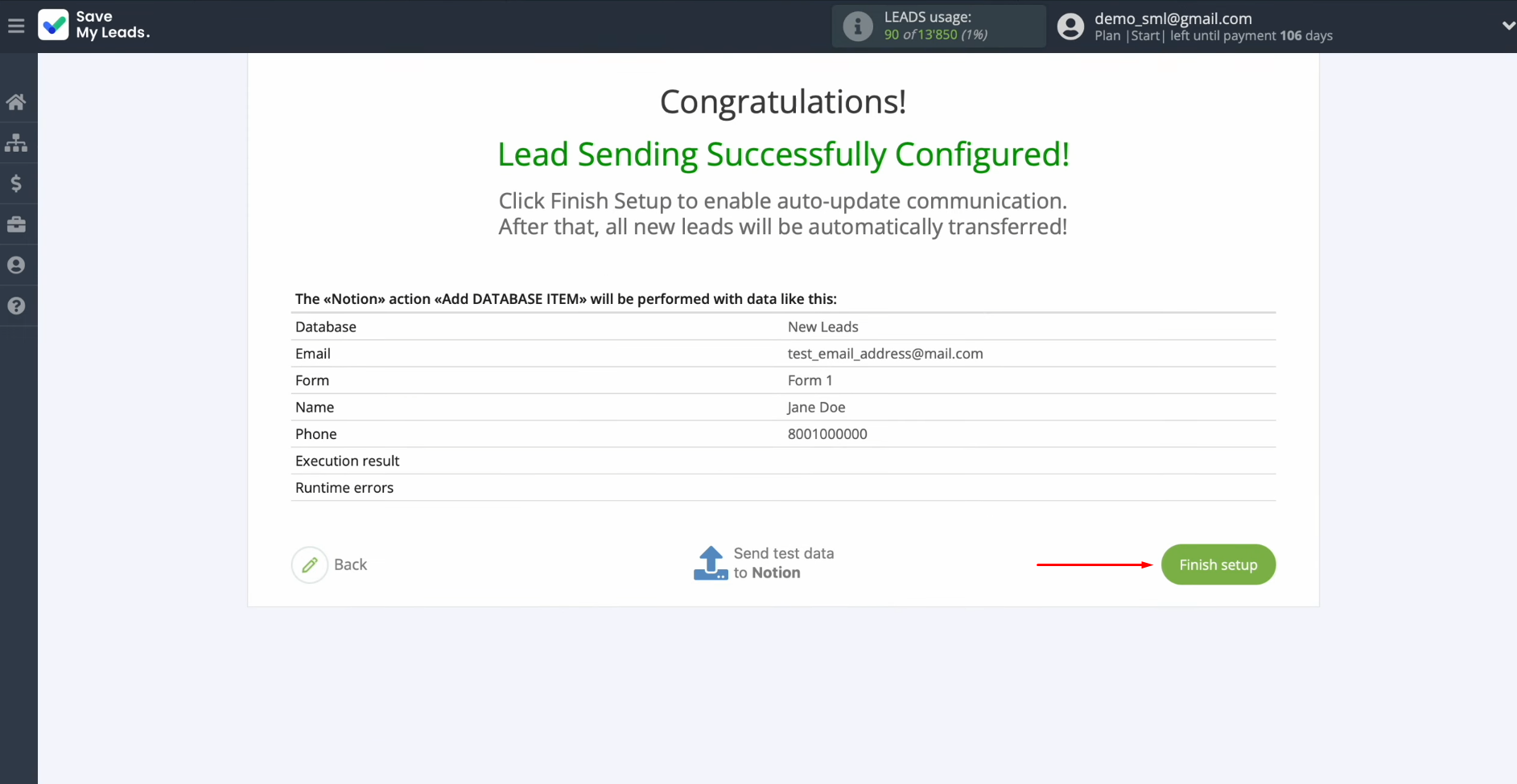How to connect TikTok to Notion | Click "Finish setup" How to connect TikTok to Notion | Click "Finish setup"
