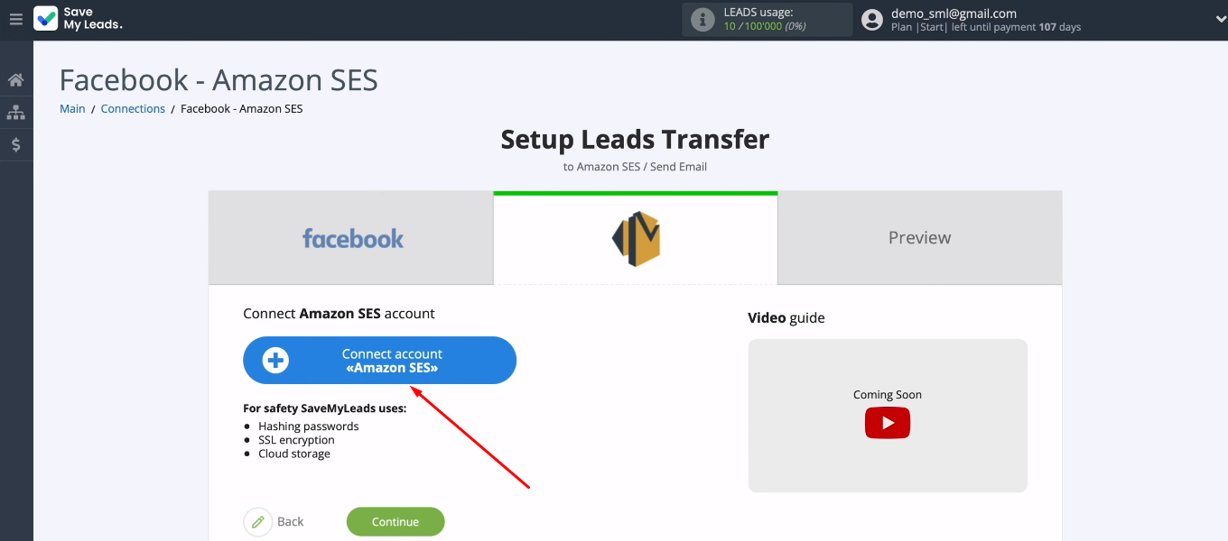 Facebook and Amazon SES integration | Connect account Amazon SES Facebook and Amazon SES integration | Connect account Amazon SES