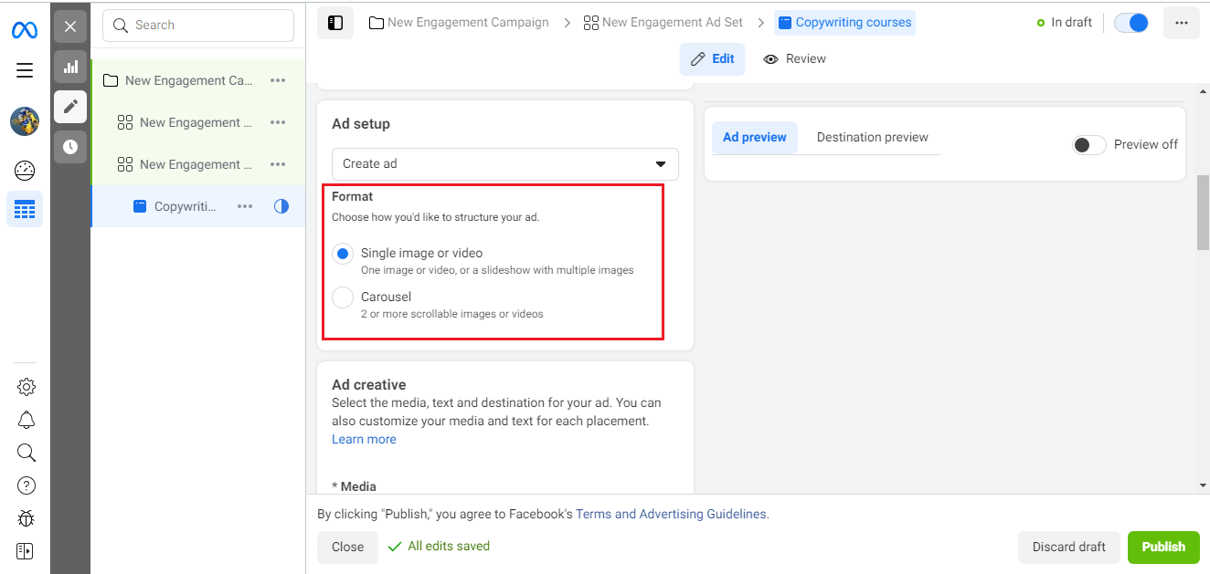 Creating an ad in Facebook (Meta) Ads Manager | Choose a format Creating an ad in Facebook (Meta) Ads Manager | Choose a format