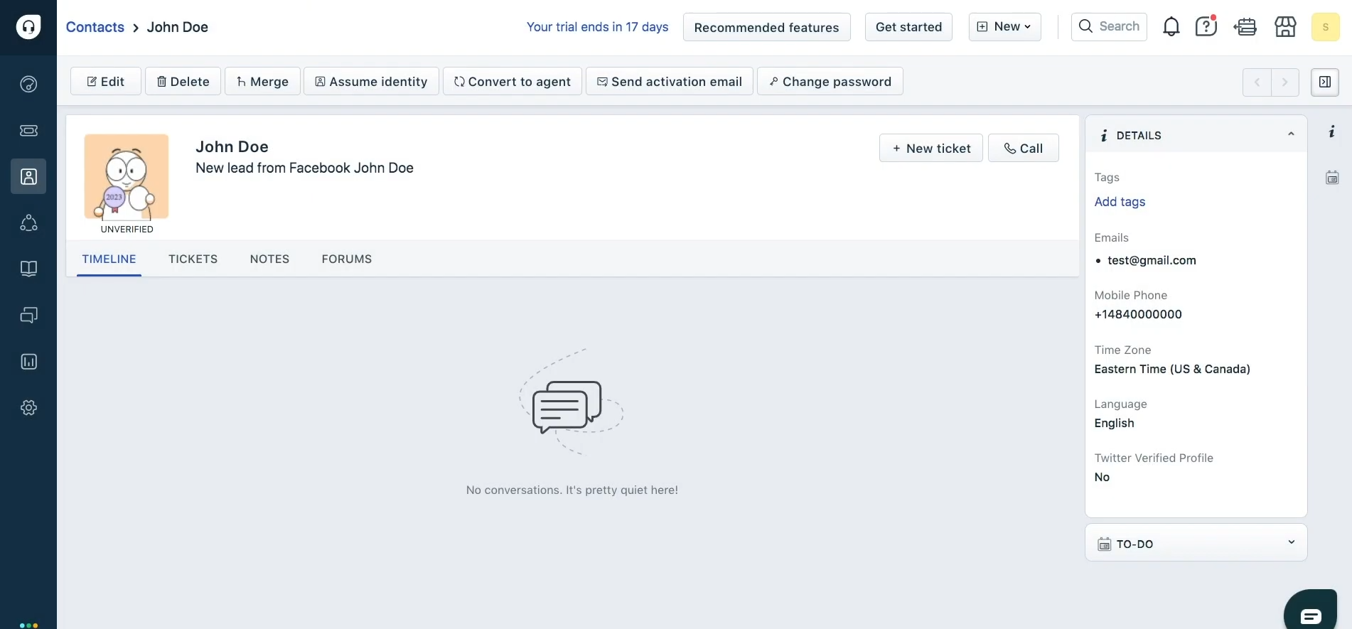 Facebook and Freshdesk integration | Result of connecting Facebook and Freshdesk integration | Result of connecting