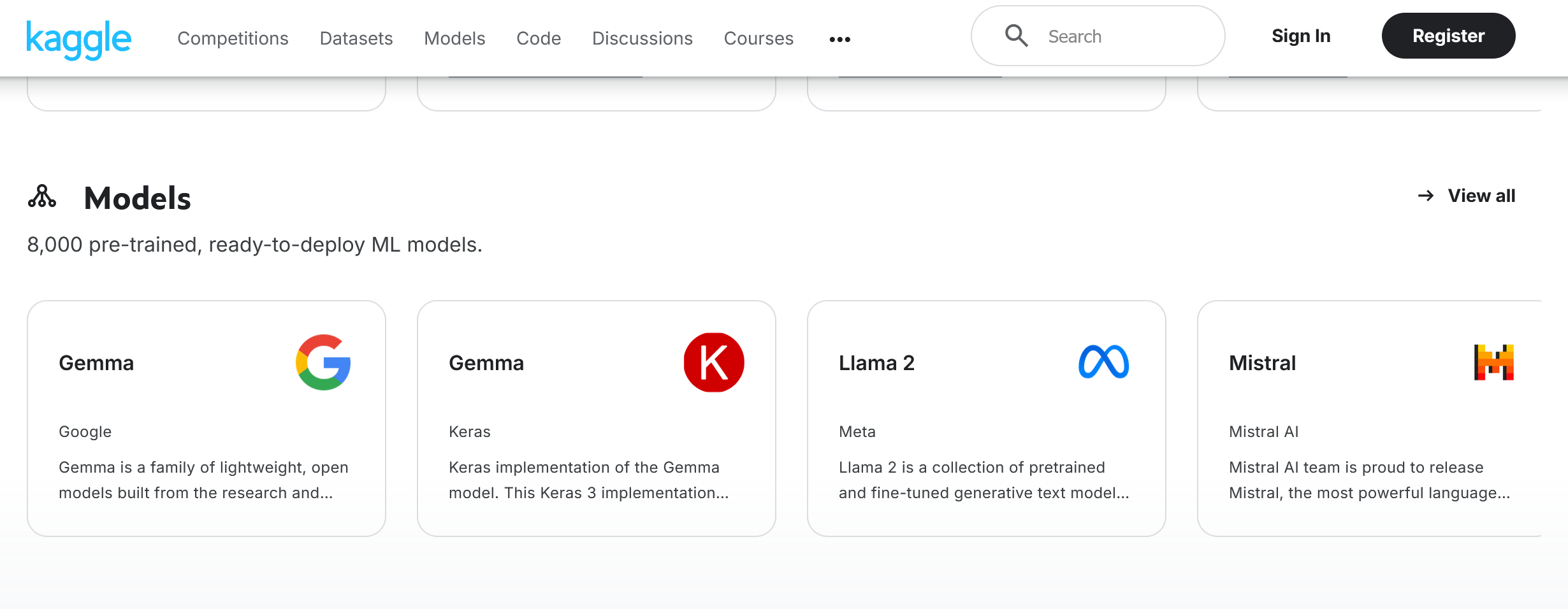 Models in Kaggle<br> Models in Kaggle<br>