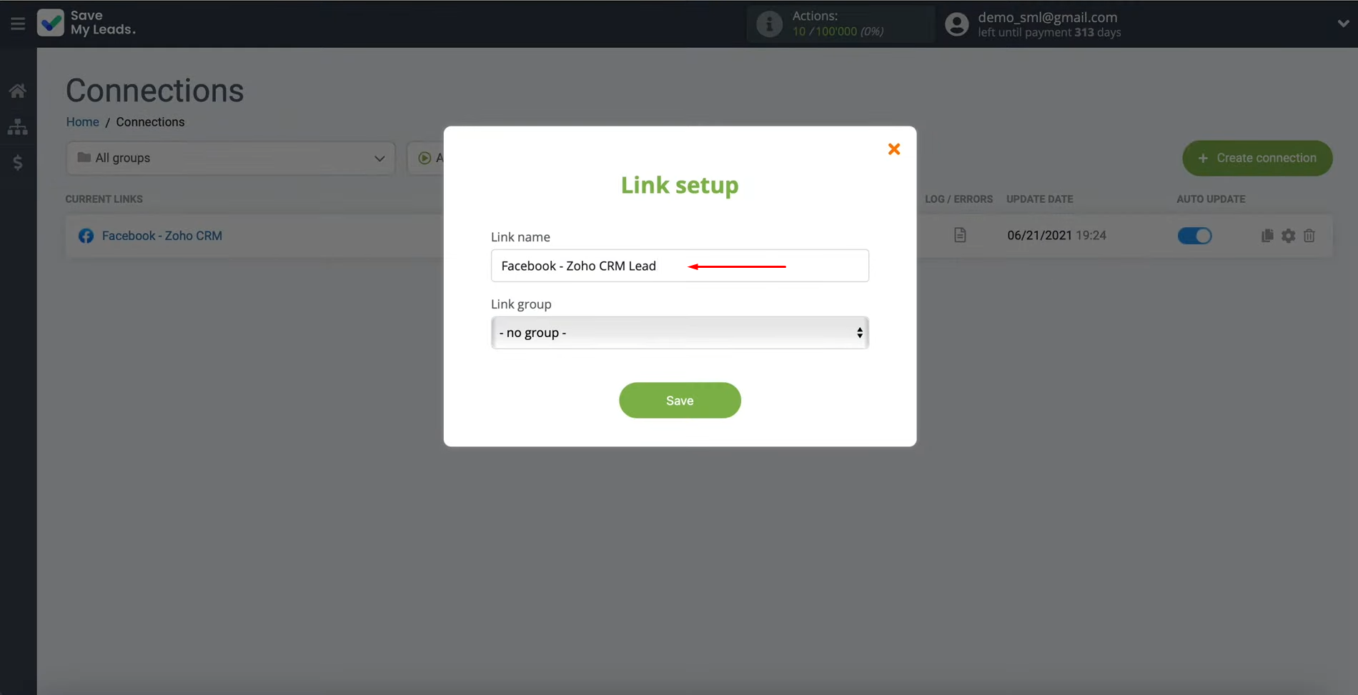 Facebook Lead Ads and Zoho CRM integration | Click “Save” Facebook Lead Ads and Zoho CRM integration | Click “Save”